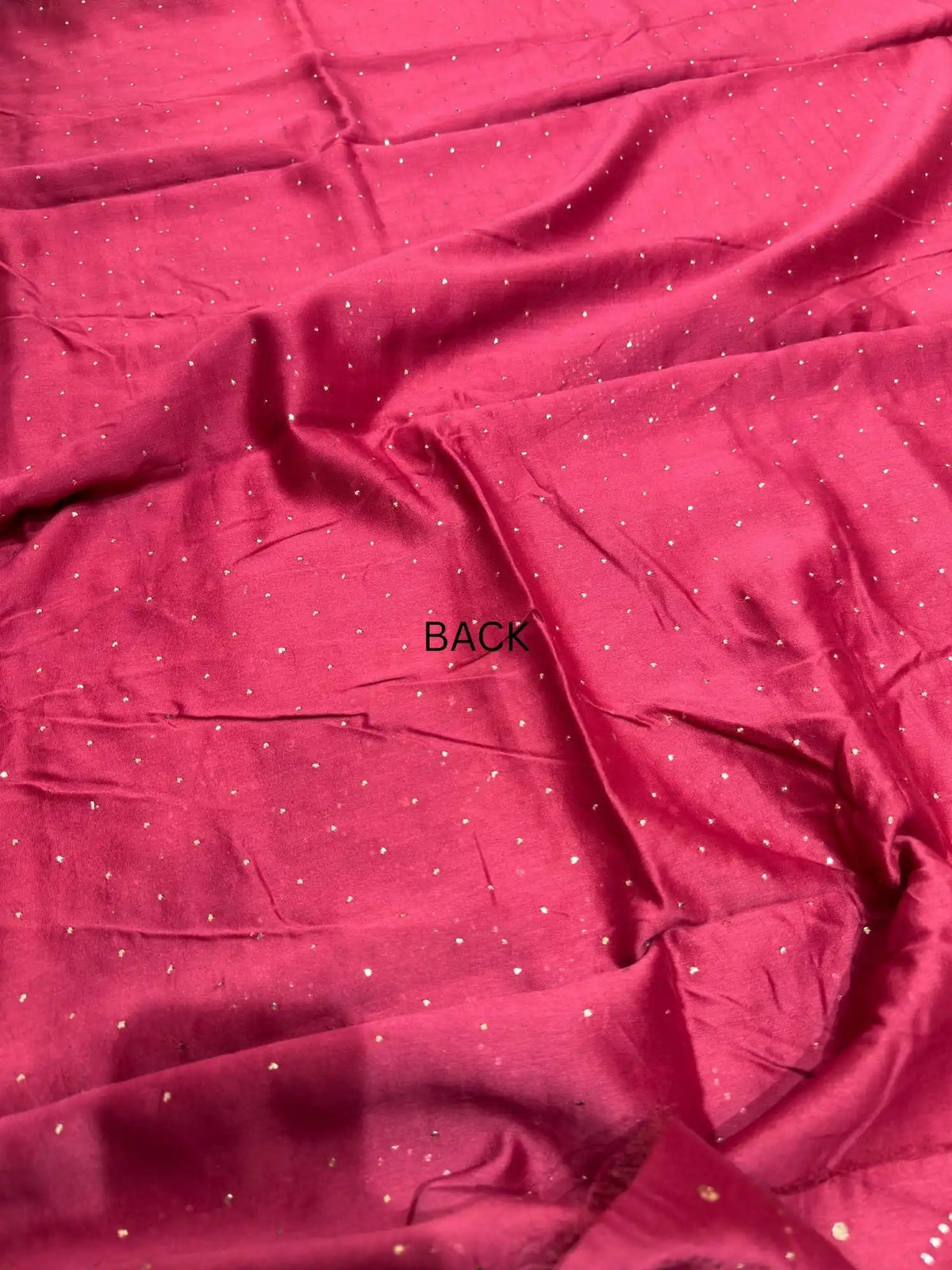 Crimson Red Chanderi Silk Mukaish Suit back view