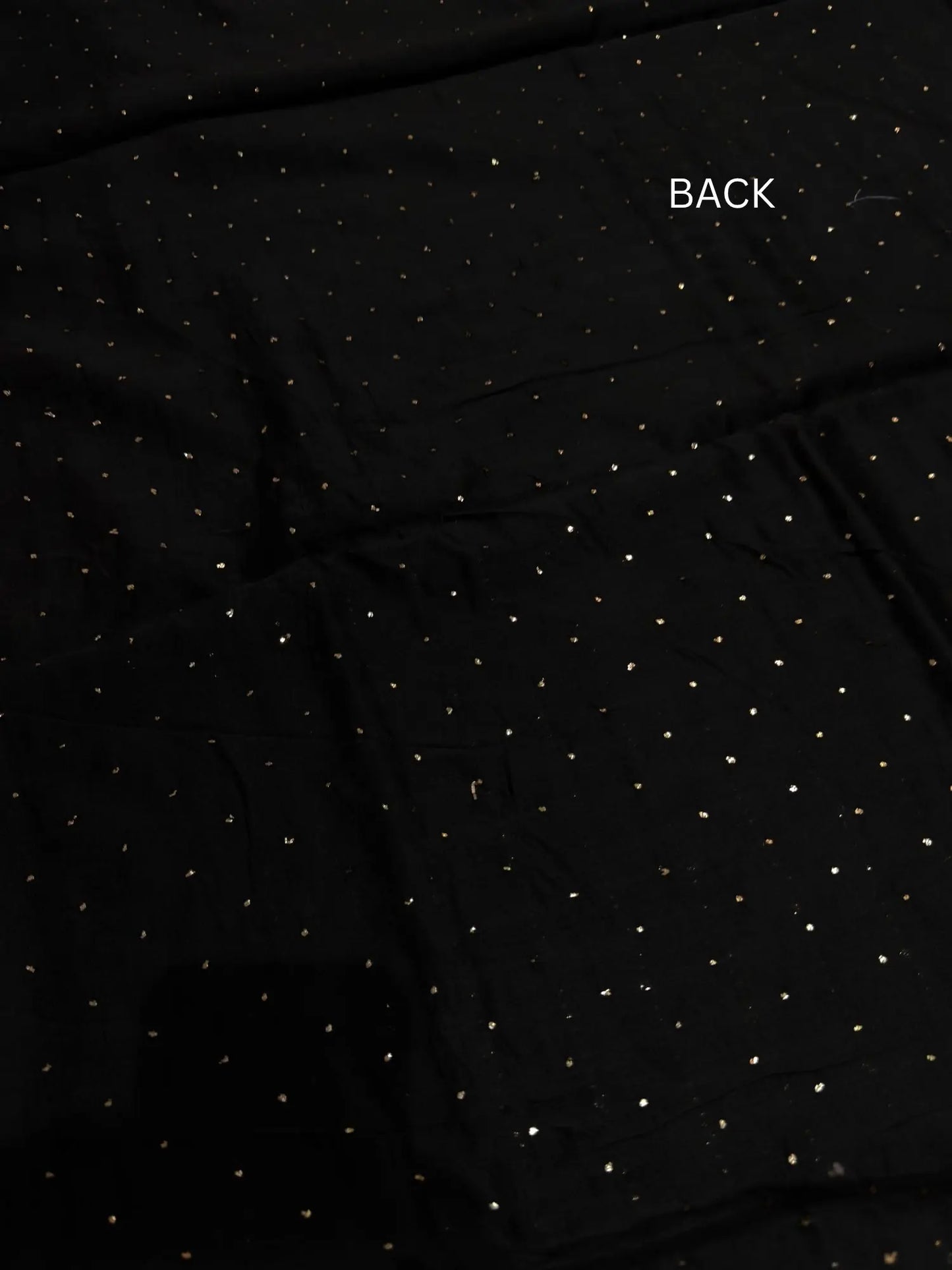 Back view of Black Chanderi Silk suit with Mukaish work