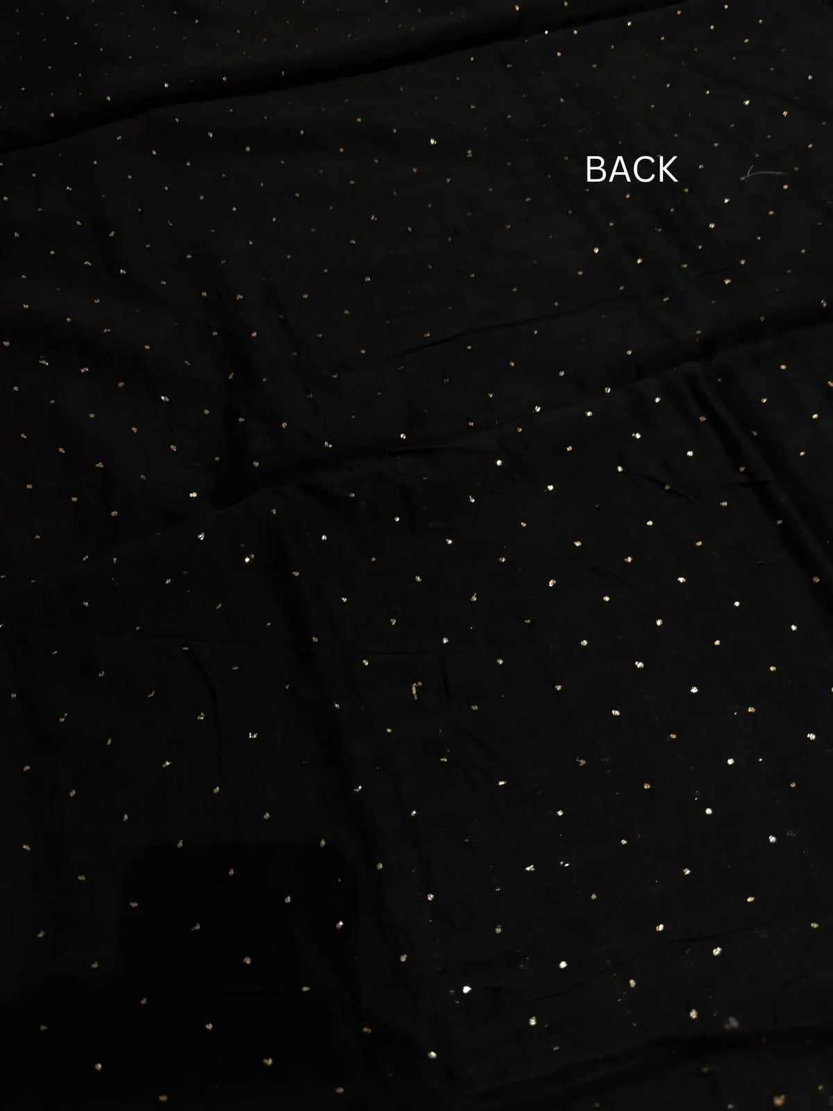 Back view of Black Chanderi Silk suit with Mukaish work