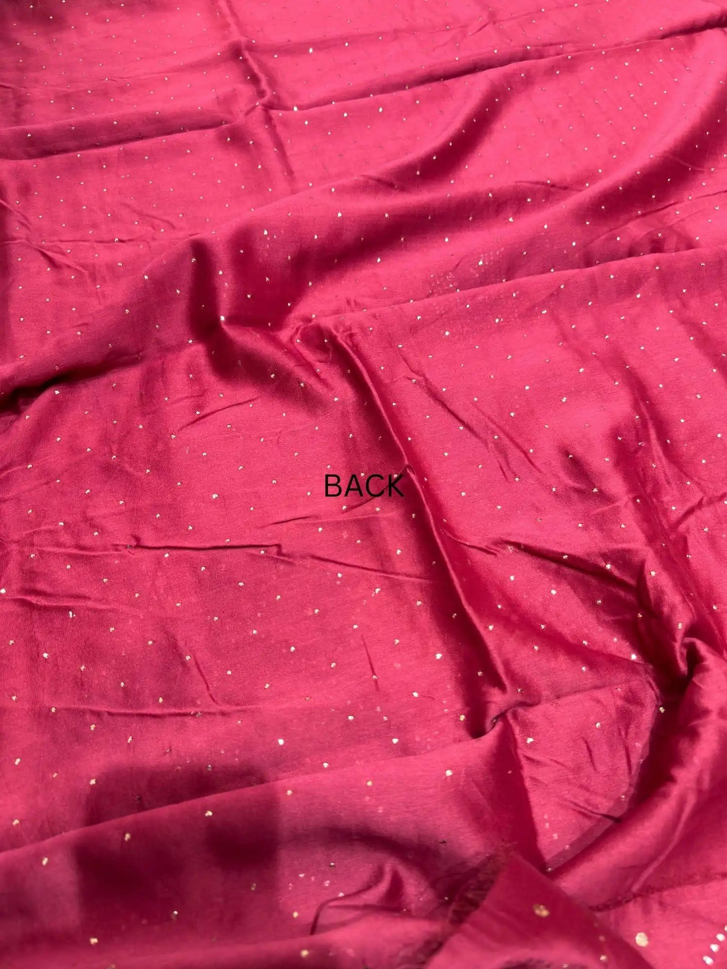 Crimson Red Chanderi Silk Mukaish Suit back view