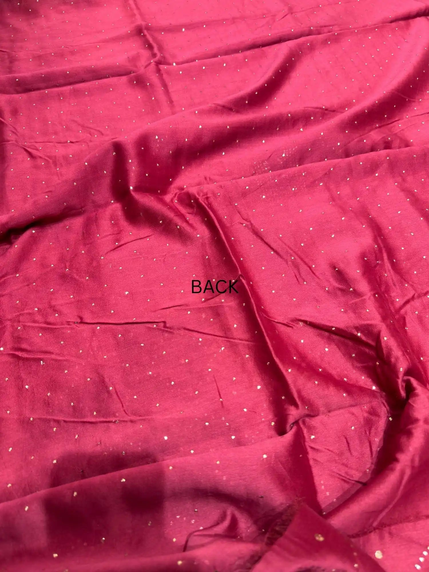 Crimson Red Chanderi Silk Mukaish Suit back view