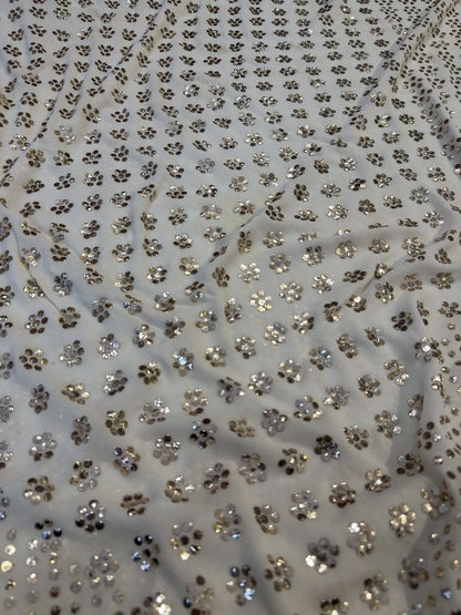 Side view of Floral Motif Lucknowi Chikankari Dupatta featuring elegant handcrafted floral embroidery.