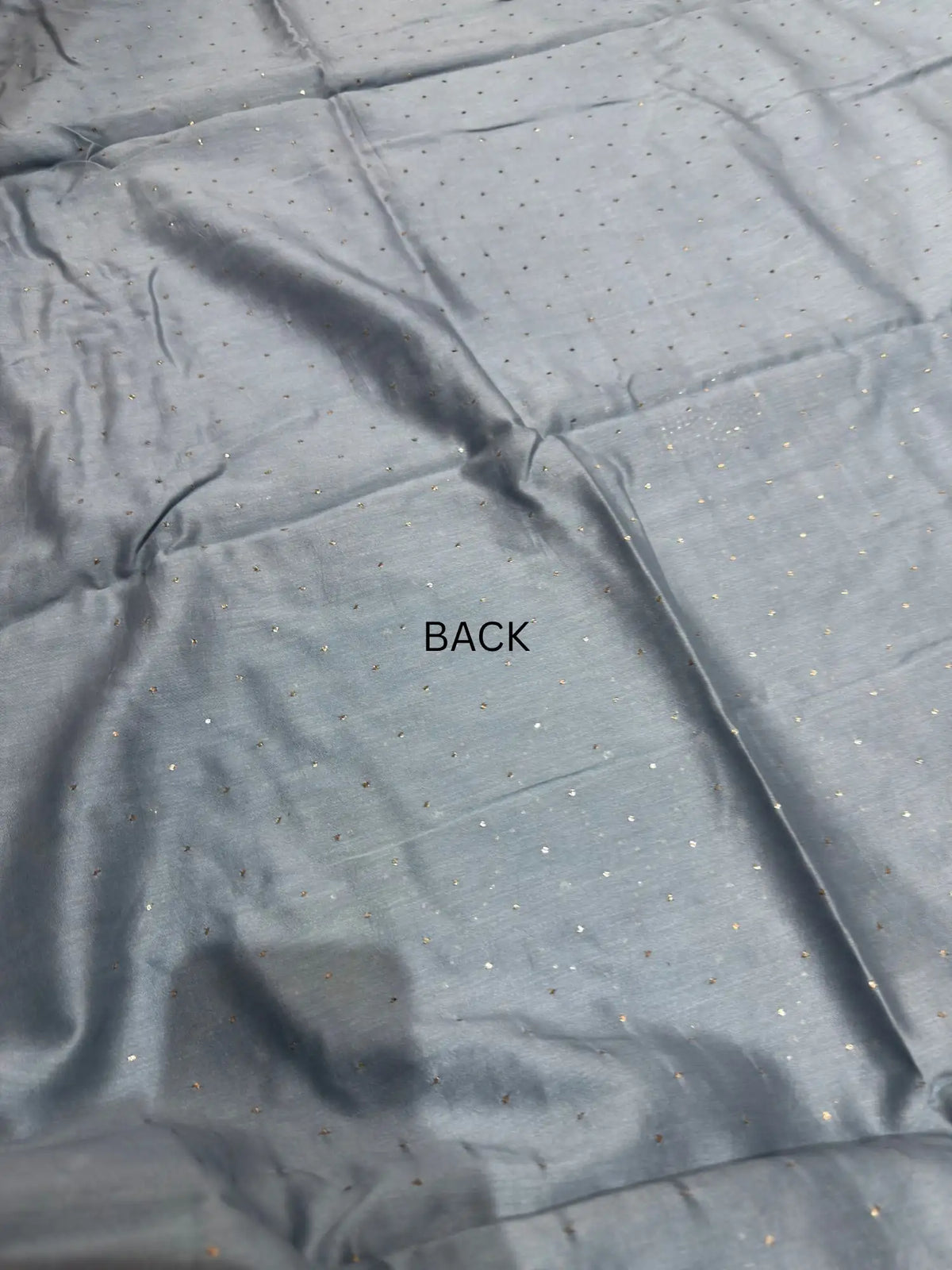 Grey Chanderi Silk Mukaish Suit with diamond pattern back view