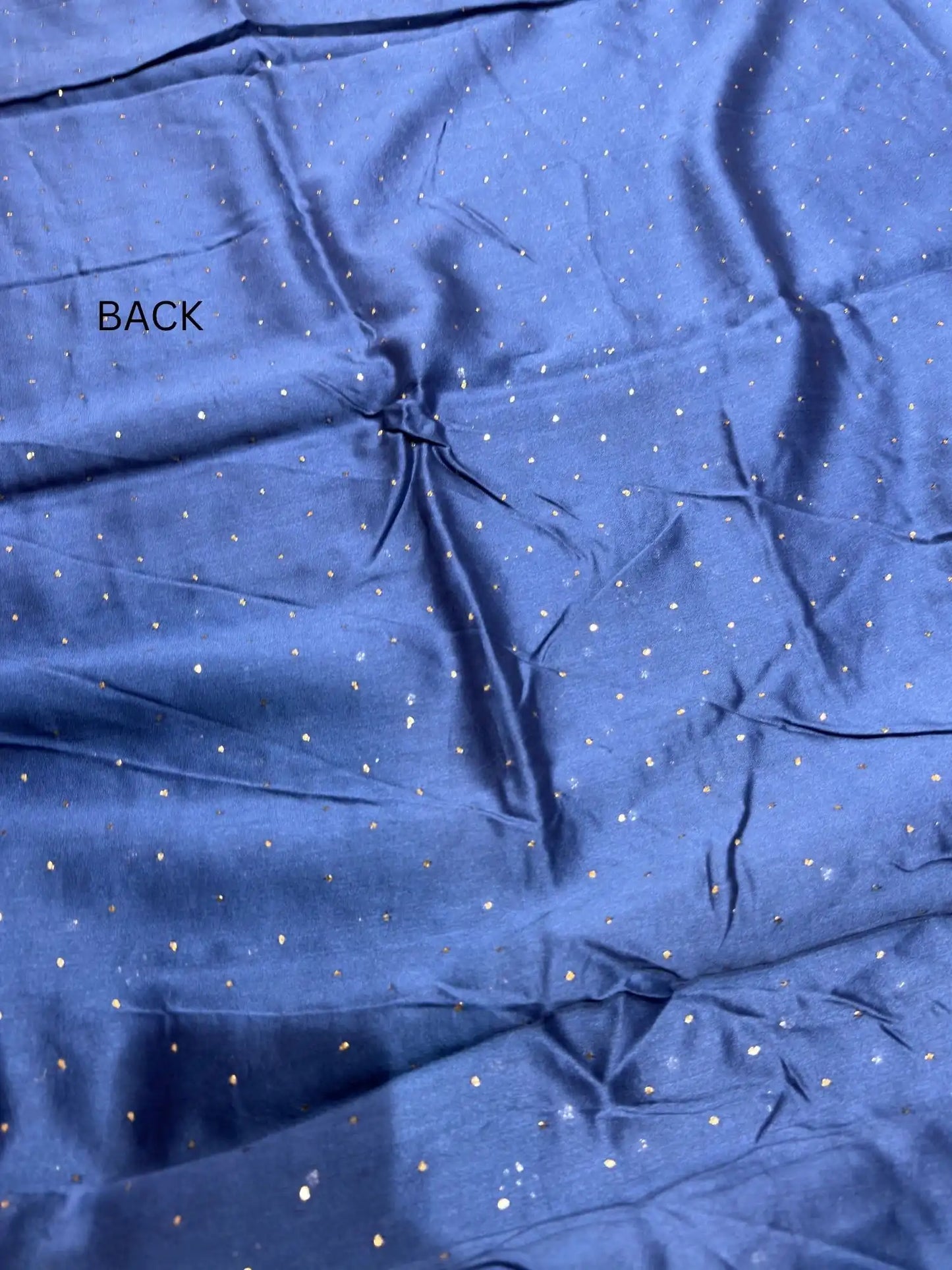 Back view of Indigo Chanderi Silk suit with Mukaish work